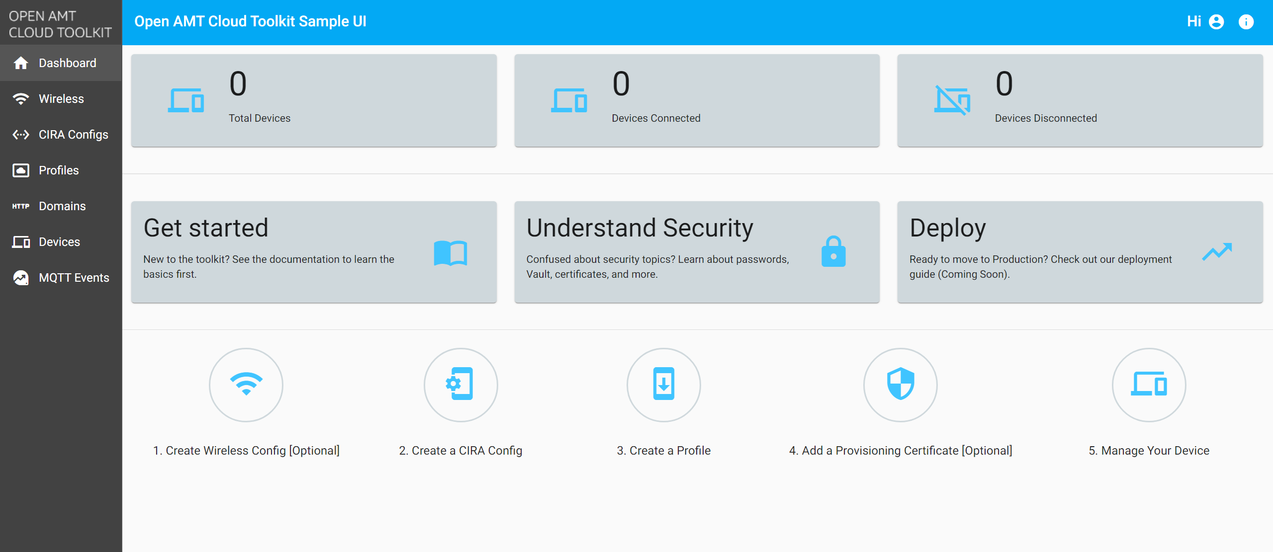 Figure 2: Sample Web UI Home Pageg